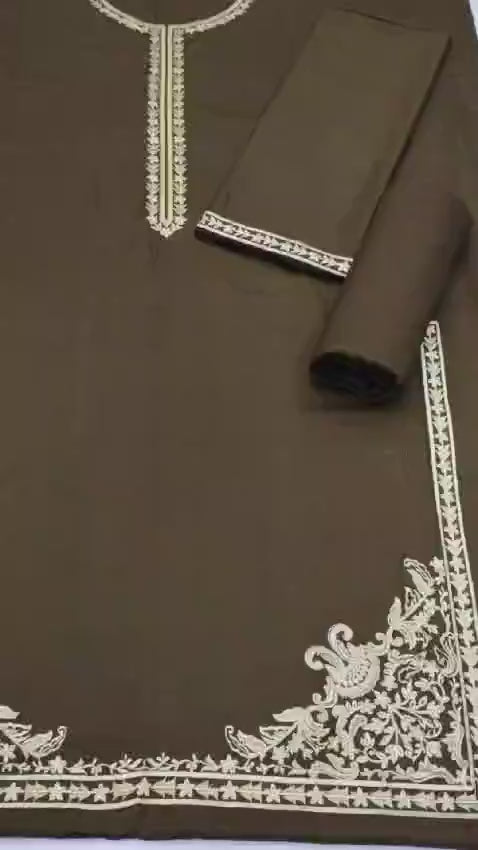 3 Pcs Women's Un-stiched Embroidered Suit