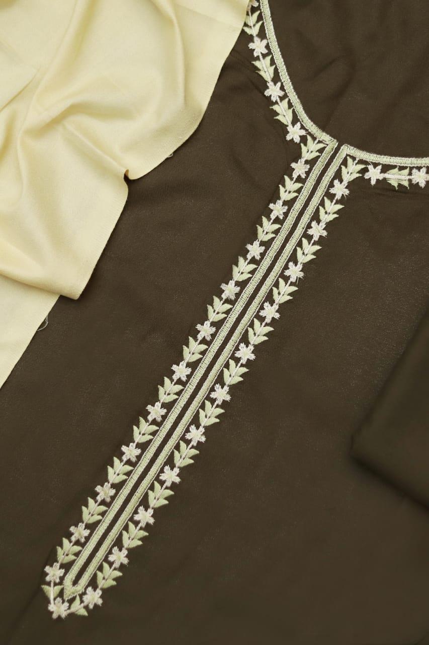 3 Pcs Women's Un-stiched Embroidered Suit