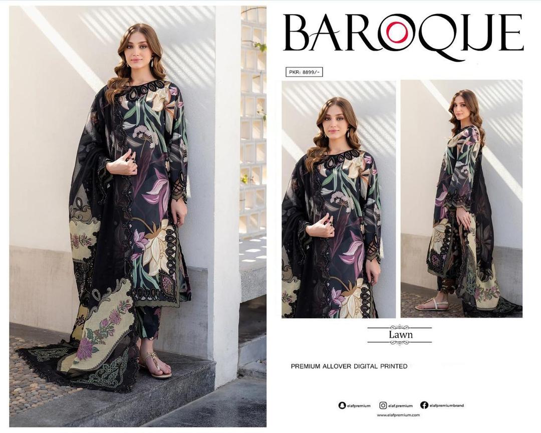 3 Pcs Women's Un-stiched Digital Print Suit